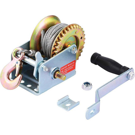 1200 lbs Hand Winch 8M Steel Wire Rope Hand Winch Manual Car Boat Trailer Camper