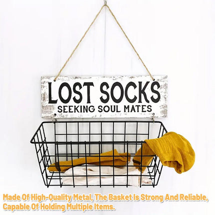 Laundry Room Sock Storage Shelf Wall Decor Organizer for Socks and Accessories