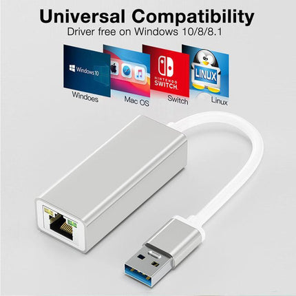 USB 3.0 to Gigabit RJ45 Ethernet LAN network Adapter 1000Mbps For Macbook PC - Aimall