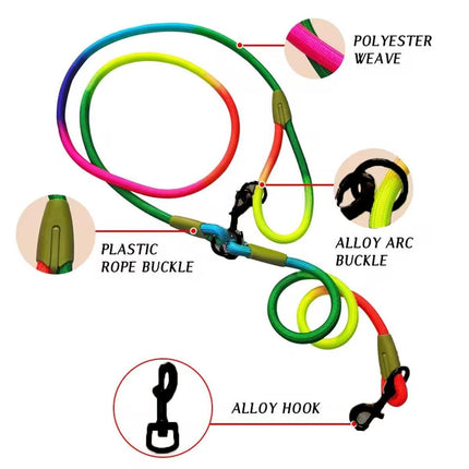 Adjustable Diagonal Dog Walking Leash Hands Free Crossbody Pet Lead Dogs