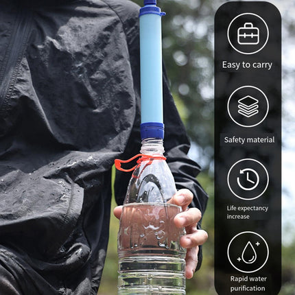 Portable Outdoor Camping Water Filter Straw Emergency Survival Purifier Tool