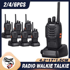 2~6X Bf-88E Two Way Radio Walkie Talkie Uhf 400-470Mhz Handheld + Earbuds - Aimall