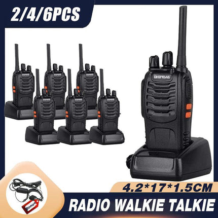 2~6X Bf-88E Two Way Radio Walkie Talkie Uhf 400-470Mhz Handheld + Earbuds - Aimall