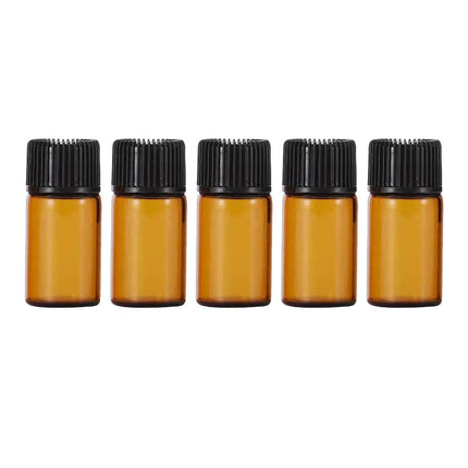 5pcs 2ml-5ml Amber Glass Orifice Reducer Bottles Sample Vial Dram Essential Oils