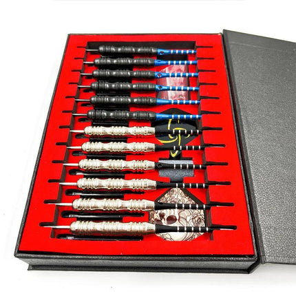 12Pcs 23g Brass Tip Dart Set with Aluminum Barrel and Case - Aimall