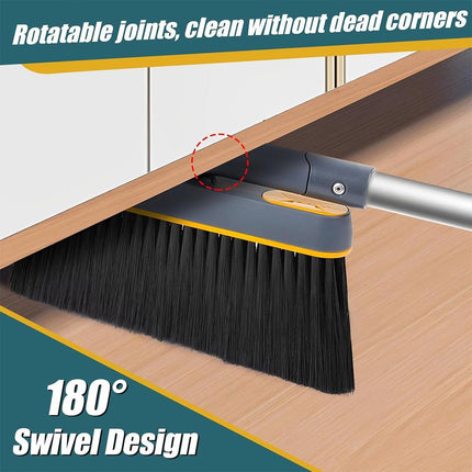 Folding Broom Dustpan Set Rotating Household Sweeping Hair Removal Cleaning Tool