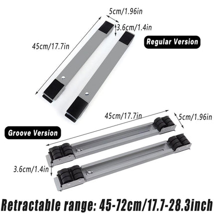 2pcs Adjustable Refrigerator Washing Machine Base Stand Movable Support Shelf