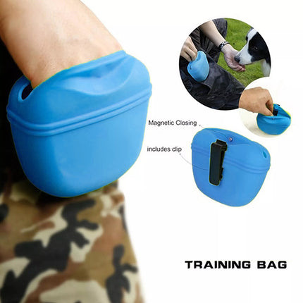 Dog Training Treat Bag Silicone Pet Pouch with Clip Waist Belt Snack Holder