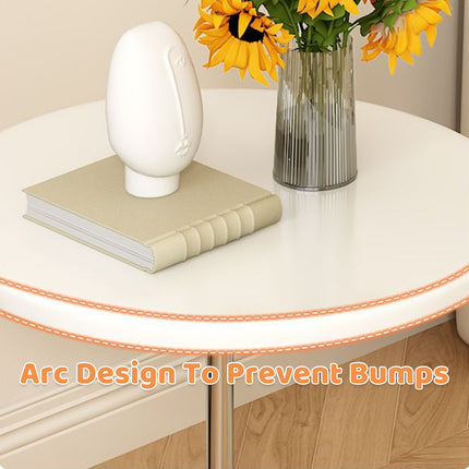 Stainless Steel Living Room Round Side Table Sturdy Construction Space Saving