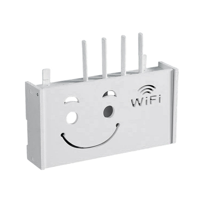 No Drill Wall Mounted Router Storage Box Cable Organizer for WiFi Router Use