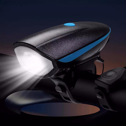 Rechargeable Bike Headlight With Horn Bright LED Waterproof For Night Use