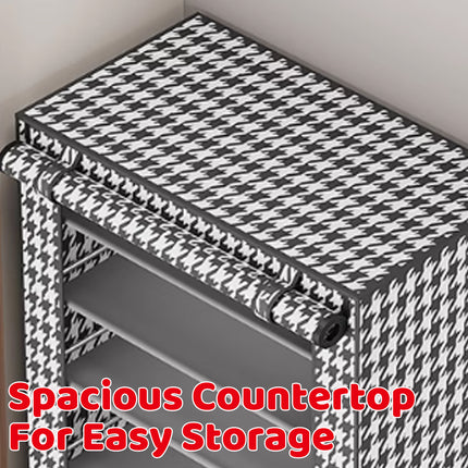 Multi-Layer Shoe Rack Dustproof Non-Woven Fabric with Metal Frame