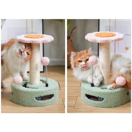 Flower Shape Cat Tree Scratching Post Tower Furniture Climber for Kitten Play