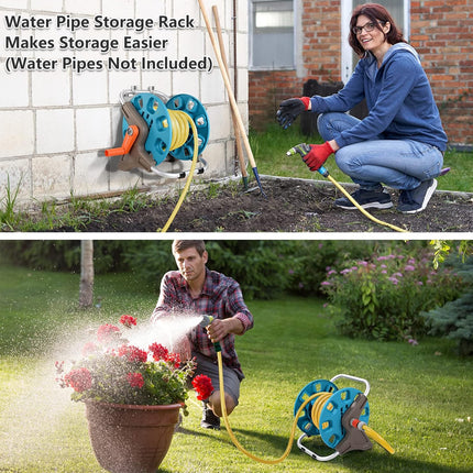 30M Garden Water Hose Reel Rack Heavy Duty Portable Pipe Holder Outdoor Storage