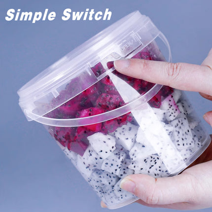 20pcs Plastic Round Bucket with Lid Transparent Portable Storage Gift Container