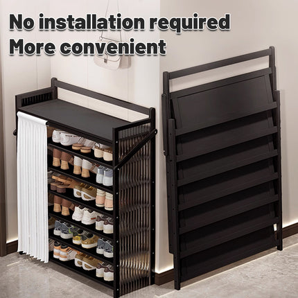 7 Tier Foldable Shoe Rack Space Saving Durable Dustproof for Home Enterway Use