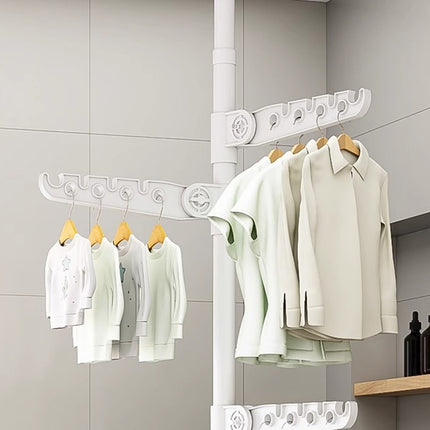 Adjustable Height 1.1-3.1m Standing Clothes Rack Stable Space Saving Daily Use