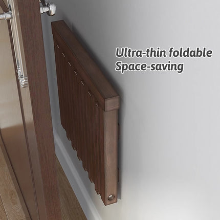 Solid Wood Wall Mounted Foldable Shoe Bench for Entryway Hallway Space Saving