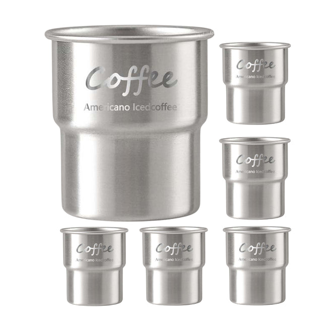6PCS Stainless Coffee Steel Cups 300ml Portable Food-Grade for Home Office Cafe