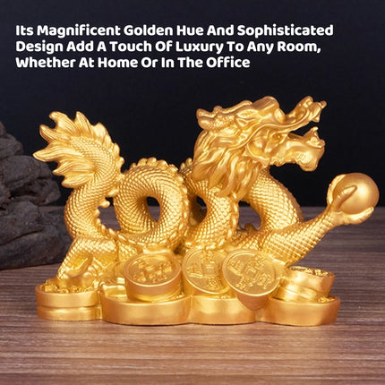 Money Dragon Figurine Decoration Resin Wealth for Home Office Desktop Decor Use