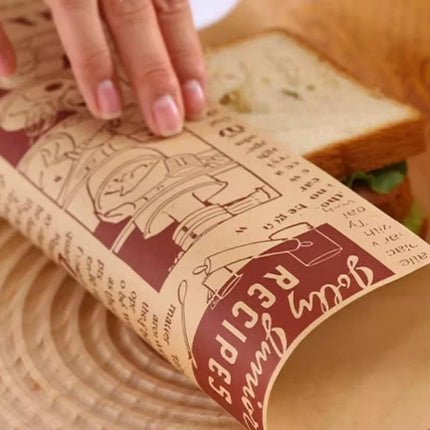 100pcs Sandwich Wrappers Oil Blotting Coated Paper Air Fryer Baking Parchment