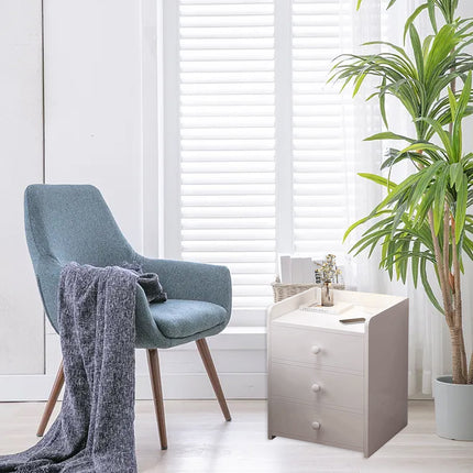 3 Drawer Bedroom Bedside Storage Cabinet Standard Space Saving Sturdy Durable