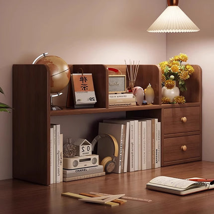 Engineered Wood Desktop Storage Rack Desk Bookshelf Organiser for Study or Office