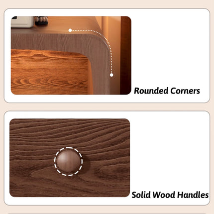 Wood Mini Bedside Table with Drawer and Shelf Compact for Bedroom Space Saving