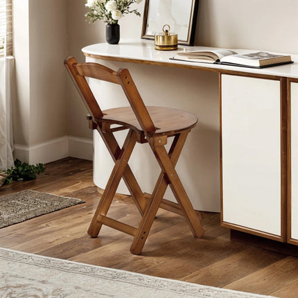 Foldable High Bar Stool Home Bar Use Comfortable Seat Space Saving Durable