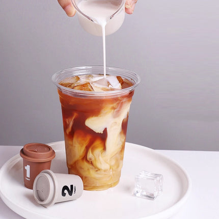 250 Sets Transparent Drinking Cups with Lids 400ml Food-safe for Drinks Takeaway