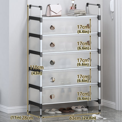 Plastic Dustproof Shoe Rack Storage Cabinet Small Size Space Saving Organizer
