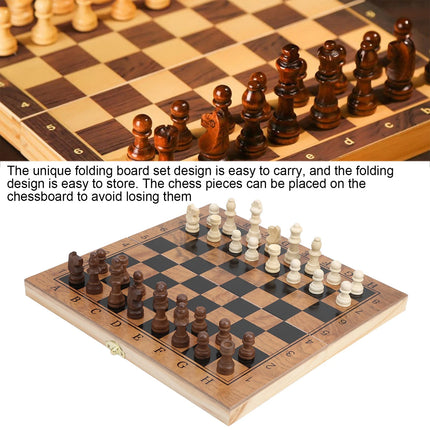Wooden Chess Set Classic 39×39×4.5cm Portable Foldable Game Play