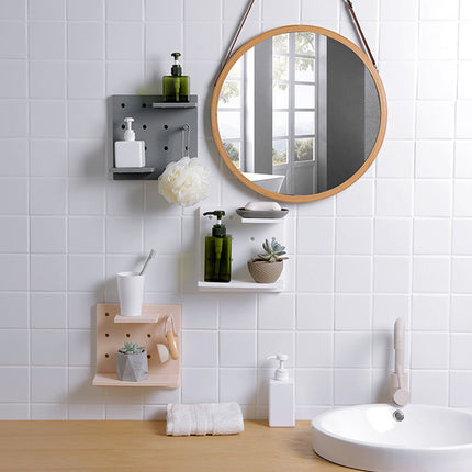 4PCS Pegboard Storage Rack Hanging Shelf Home Office Durable Space Saving Use
