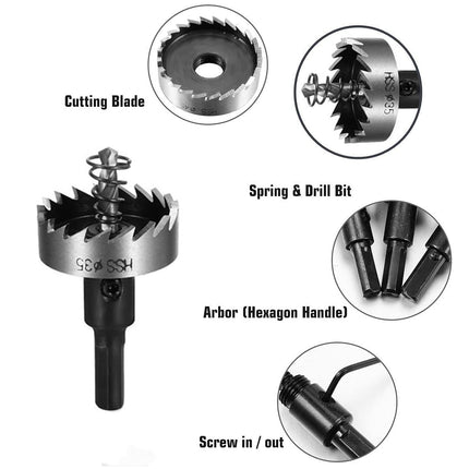 13pcs Hole Saw Set Metal Drill Bits 16-53mm Tungsten Steel Iron Plate Copper Cutter