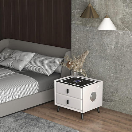 Smart Bedside Table Modern Multi Functional Storage Cabinet Nightstand Organizer