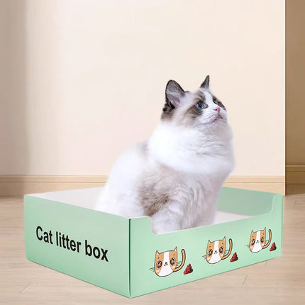6PCS Foldable Cat Litter Box Disposable Toilet Tray For Outdoor Travel Cleaning