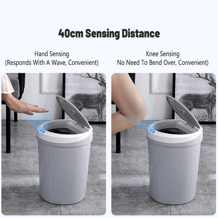 Smart Sensor Trash Can 12L Automatic Grey Waste Bin Electric Touchless Kitchen