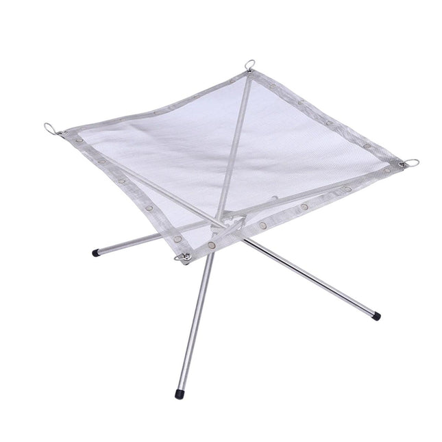 Folding Stainless Steel Mesh Fire Pit Outdoor Camping Hiking Portable Fireplace