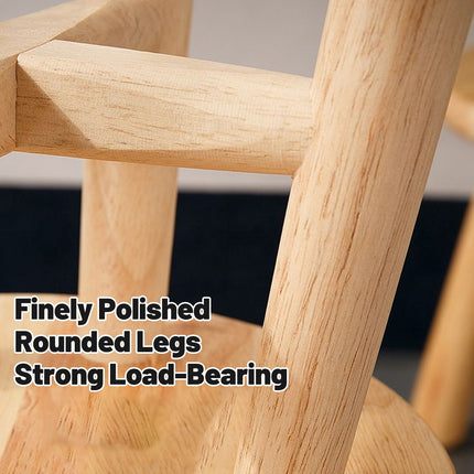 Wooden Round Stool Shoe Changing Low Stool Sturdy Compact for Entryway Home Use