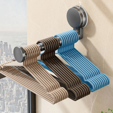 2 Pcs Telescopic Clothes Hangers With Suction Cups For Smooth Walls