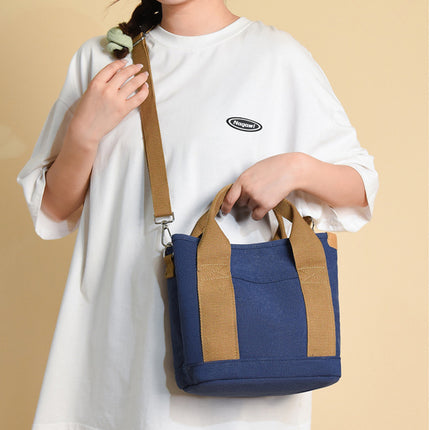 Womens Canvas Handbag Multi-layer Lightweight Crossbody Bag for Work Mommy