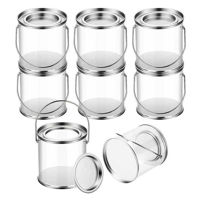 10pcs Cylinder Box with Iron Lid Round Bucket Candy Jar Storage Container