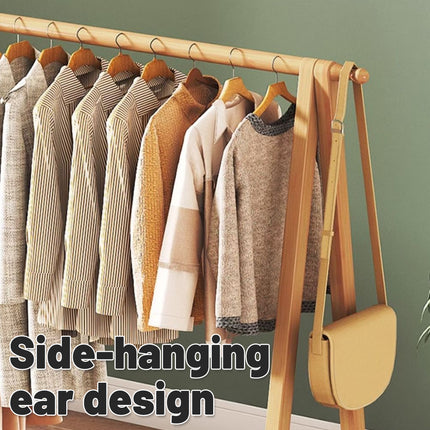 Bamboo Floor Standing Coat Rack Durable Space Saving for Bedroom Entryway Use