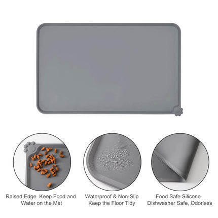 Silicone Pet Mat Spill-Proof Easy to Clean Mat for Pets Dog Food Placemat