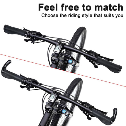 Mountain Bike Handlebar Grips Lock On Horn Style Grip Cover with Bar Ends Pair