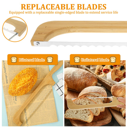 Household Wooden Bread Slicing Saw Manual Kitchen Baking Food Safe Easy to Use