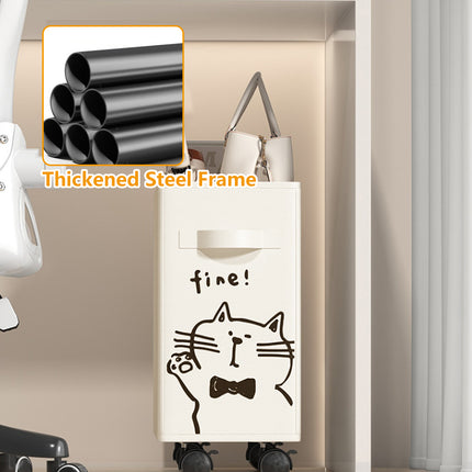 Storage Basket Under Bag Table Wheeled Trolley Movable Storage Basket for Home