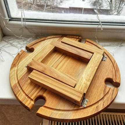 Wooden Portable Dining Table Outdoor Picnic Snack Fruit Serving Foldable Tray