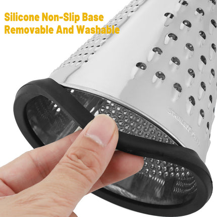 3 Side Grater Stainless Steel Cheese Potato Portable Shredder Kitchen Tool Use