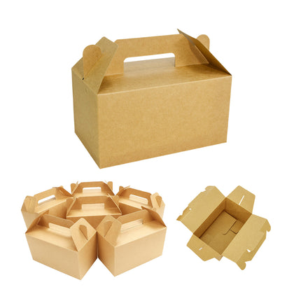 50PCS Fried Chicken Box Kraft Paper Takeaway Packaging Portable Food Container
